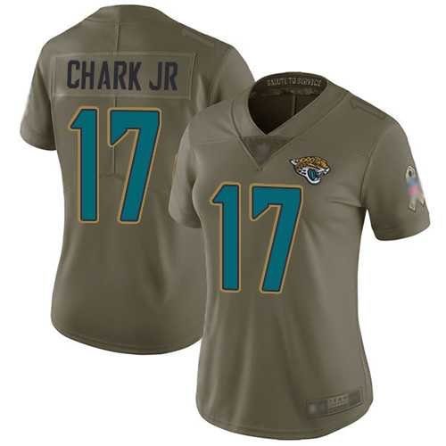 Nike Jacksonville Jaguars #17 DJ Chark Jr Olive Women Stitched NFL Limited 2017 Salute to Service Jersey